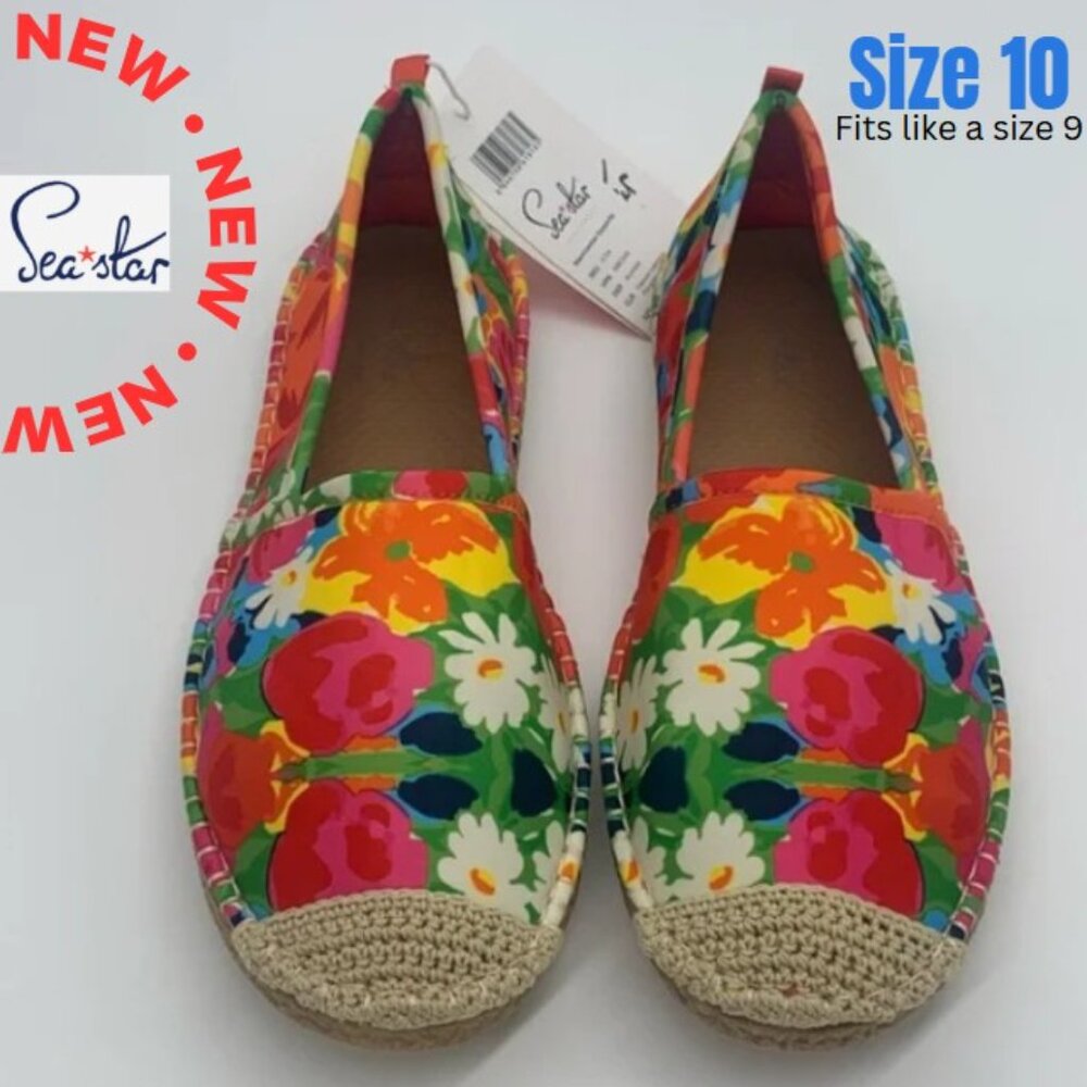 Sea star Red & Pink Espadrilles Vibrant Floral Design